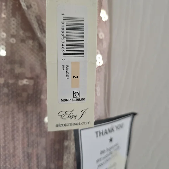 Eliza J Women's Sequined Rosette Halter Dress Size 2 Pink - Picture 6 of 9